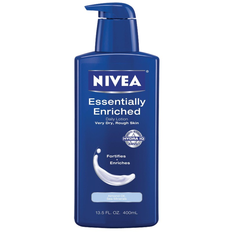 Nivea Essentially Enriched Daily Lotion Very Dry, Rough Skin, Almond oil, Sea Minerals 8.4 fl oz (250 ml) (Pack of 4)