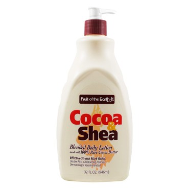 Cocoa & Shea Blended Body Lotion 32 Oz Pump Bottle By Fruit of the Earth