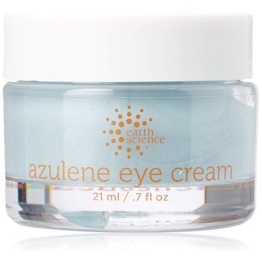 Earth Science Azulene Eye Cream fights dark circles, wrinkles, puffiness - with bilberry, melon & honeysuckle, 0.7 oz.