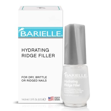 Barielle Hydrating Ridge Filler, With Silk Protein Fibers, Fill and Smooth Unsightly Nail Ridges, For Dry, Brittle or Ridged Nails, Enhances Nail Growth and Strengthening, Base Coat 0.5 Ounce