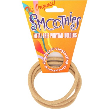 SMOOTHIES Mf Ponytail Holders Blond, 3 CT