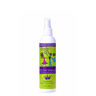 CURLS Curly Q's Kids Moist Curls Detangler & Daily Curl Moisturizer - For Children With All Curl Types - Comb Hair With Ease - Helps With Curl Formation - Wet Or Dry Hair - 8 Oz