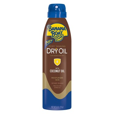 Banana Boat UltraMist Deep Tanning Dry Oil Continuous Clear Spray SPF 4 Sunscreen, 6 oz