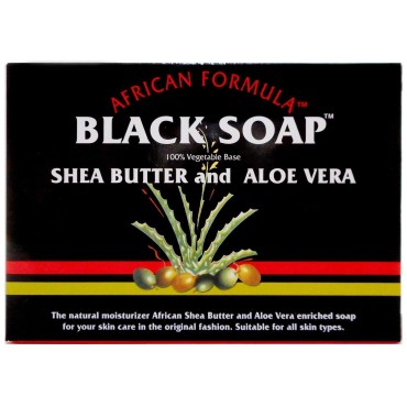 Madina African Black Soap Shea Butter and Aloe Vera, 3.5 oz (Pack of 12)