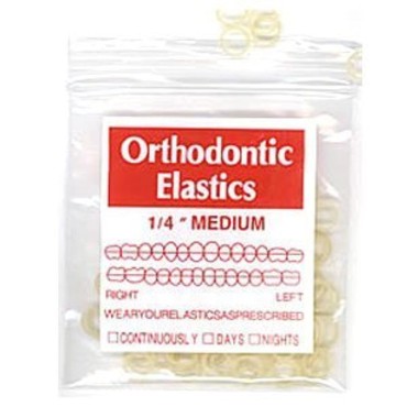 100 pack Orthodontic Elastics Bands 1/4 Inch diame...