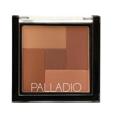 Palladio 2 In 1 Mosaic Powder Blush and Bronzer Silky Smooth Face Makeup Pressed Five Color Hues from Shimmering Pinks to Golden Browns Rich Pigmented Shades Flawless Finish, Spice, 0.28 Oz