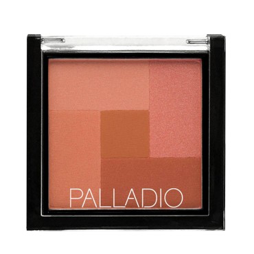 Palladio 2-In-1 Mosaic Blush and Bronzer, Silky Smooth Face Makeup Pressed Powder, Five Color Hues from Shimmering Pinks to Golden Browns, Rich Pigmented Shades, Flawless Finish, Desert Rose, 0.3 Oz