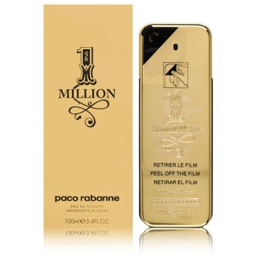 Paco Rabanne 1 Million Fragrance - Fresh And Spicy - Notes Of Amber, Leather And Tangerine - Adds A Touch Of Irresistible Seduction - Ideal For Men With Rebellious Charm - Edt Spray - 3.4 Oz