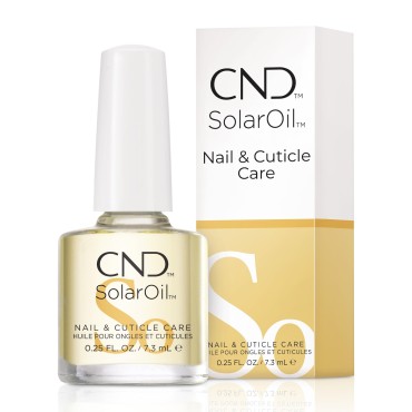 CND SolarOil Cuticle Oil, Natural Blend Of Jojoba, Vitamin E, Rice Bran and Sweet Almond Oils, Moisturizes and Conditions Skin, Pack Of 1, 0.25 oz.