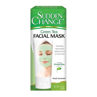 Sudden Change Green Tea Facial Mask - Diminish Wrinkles, Puffiness & More - Improve Texture, Purify Pores & Remove Excess Oil - Made with Antioxidants - Cooling Sensation for Relaxation (3.4 oz)