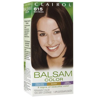 Clairol Balsam Hair Color 615 Dark Brown 1 Kit (Pack of 3)