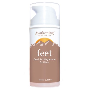 Awakening Feet - Magnesium-Rich Hydrating Foot Therapy Balm - Foot Lotion With Arnica and Concentrated Minerals of the Dead Sea for Dry Feet - Airless Pump Magnesium Cream