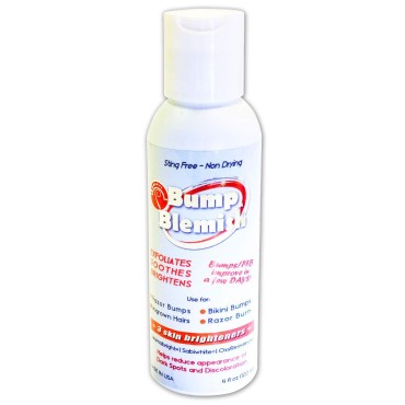 BUMP & BLEMISH 4 Oz (120 ml) CHROME FORMULA- DISC-TOP Solution for all hair removal complications: razor bumps (PFB), razor burn, ingrown hairs AND the dark hyperpigmented spots they leave behind