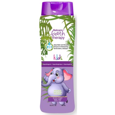 Belcam Bath Therapy Kids 2-in-1 Body Wash and Shampoo, Groovy Grape, 16.9 Fl Oz, Clear (F52020A)