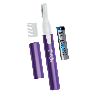 Wahl Clean & Confident Female Battery Pen Trimmer & Detailer with Rinseable Blades for Eyebrows, Facial Hair, & Light Grooming- Hygienic Grooming & Easy Cleaning with Battery Included - Model 5640-100