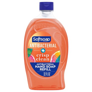 Softsoap Antibacterial Liquid Hand Soap Refill, Crisp Clean, 32 Oz (Packaging may differ)