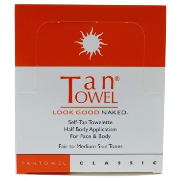 Tan Towel Classic Self Tan Towlettes Half Body Aplication 50 X 0.25 Oz, 50count