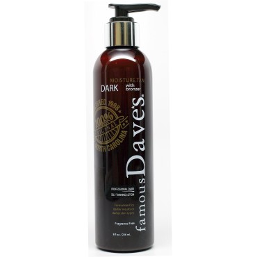 Dave's Dark Self Tanner Sunless Tanning Lotion with Bronzer - For All Skin Types