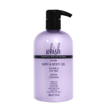 Whish Beauty Bath & Body Gel - Moisturizing Body Wash for Women - Gentle On Sensitive Skin - Shower Gel infused with Shea Butter & Aloe - Sulfate & Paraben Free - Lavender - 13 fl oz