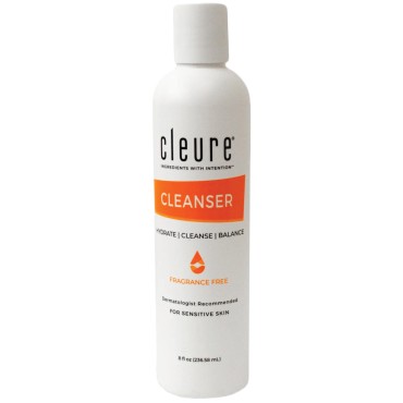 Cleure Lotion Cleanser for Dry Sensitive Skin, Free of Fragrance, Gluten, Paraben, Salicylate and Non Comedogenic (8 oz, 1 Pack)