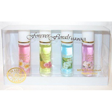 Forever Florals Hawaii Assorted 4-Pack Cologne Set with Rollerball Applicator