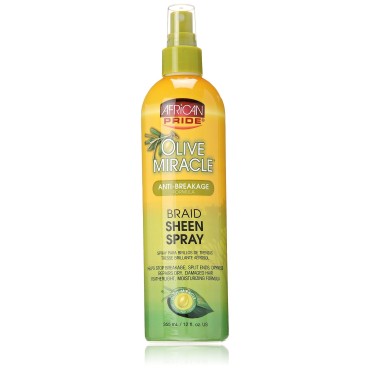 African Pride Olive Miracle Braid Sheen Spray 12 O...