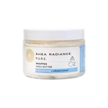 Shea Radiance Whipped Shea Butter w/Colloidal Oatmeal - Blended w/Skin-Soothing Oatmeal & Moisturizing Rice Bran Oil | Unscented 7 oz