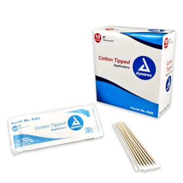 Dynarex Cotton Tipped Wood Applicators Non-sterile 6