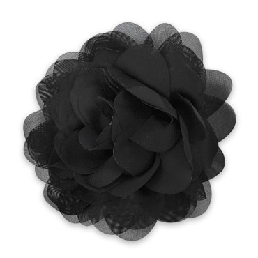Expo International Tina Fashion Flower Fabric Brooch Pin Hair Clip Patches/Appliques, Black, 5
