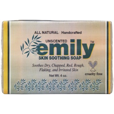 EMILY Soap Bar Natural Unscented Skin Soothing, 4 OZ