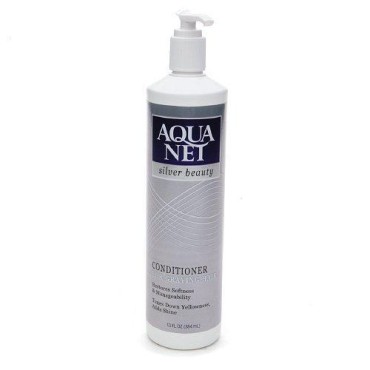 Aqua Net Silver Beauty Conditioner for Graying Hair 13oz Pump Bottle (1/ea)