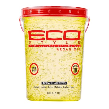 Eco Style Moroccan Argan Oil Styling Gel - Promotes Healthy Hair - Nourishes And Repairs Hair - Delivers Long Lasting Shine - Provides Maximum Hold and Helps Tame Frizz - Ideal For All Hair - 80 oz