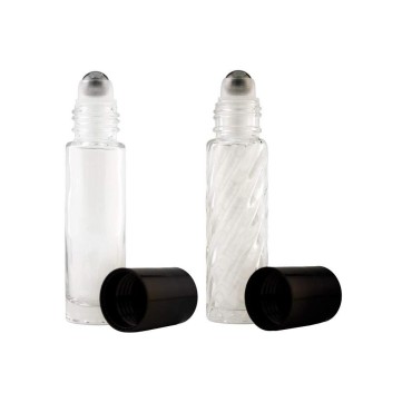 GreenHealth - 2 Roll-on Refillable Glass Perfume Bottle Purse or Travel Size. 
