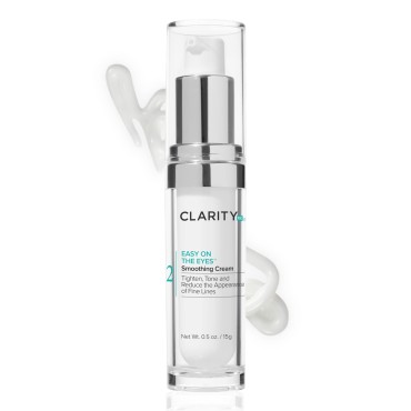 ClarityRx Easy On The Eyes Smoothing Eye Cream, Natural Plant-Based Anti-Aging Under-Eye Treatment with Hyaluronic Acid, Minimizes Dark Circles, Puffiness, Fine Lines & Wrinkles (0.5 oz)