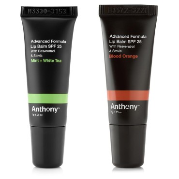 Anthony 25 SPF Lip Balm with Sunscreen for Lips - Contains Green Tea Extract, Shea Butter & Vitamin E - Moisturizing Repair Care Treatment for Chapped & Dry Lips 2-Pack
