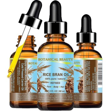 Botanical Beauty RICE BRAN OIL. 100% Pure/Natural/...