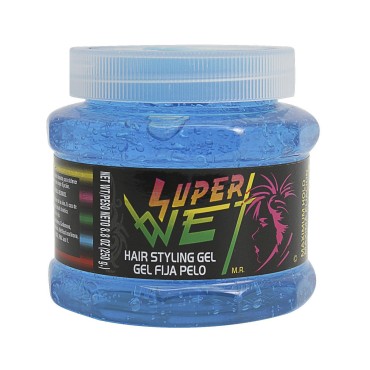 Super Wet Hair Styling Gel Blue 8.8 oz - Gel Fija Pelo