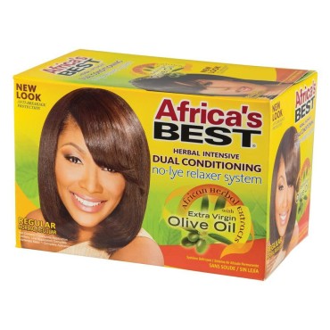 Africa's Best No-Lye Relaxer Kit, Dual conditionin...