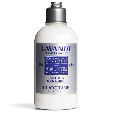 L'Occitane Lavender Body Lotion Relaxing Lavender and Shea Butter, 8.4 Fl Oz