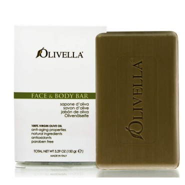 Olivella All Natural 100% Vigin Olive Oil Face & Body Soap, Original 5.29 oz (Pack of 5)5