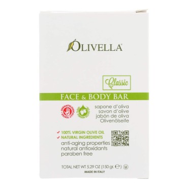Bar Soap 100% Virgin Olive Oil Face & Body Olivella 5.29 oz Bar Soap