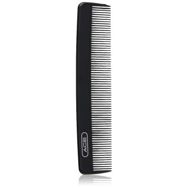 ACE Pocket Fine Tooth Comb - 4.5 Inch, Black - Great for All Hair Types - Fine Comb Teeth for Thin to Medium Hair - Durable for Everyday and Professional Use