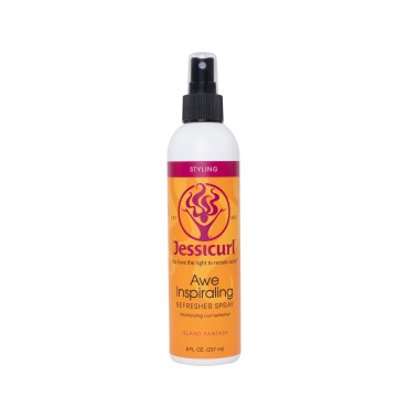 Jessicurl, Awe Inspiraling Spray, Island Fantasy, 8 Fl oz. Moisturizing Midday Curl Refresher Spray for Curly Hair, Curl Defining