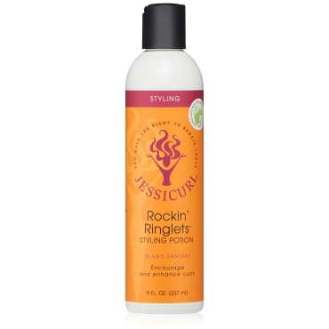 Jessicurl, Rockin' Ringlets Styling Potion, Island Fantasy, 8 Fl oz. Curl Enhancer with Flaxseed Extract, Curl Defining Styler for Curly Hair and Frizz Control