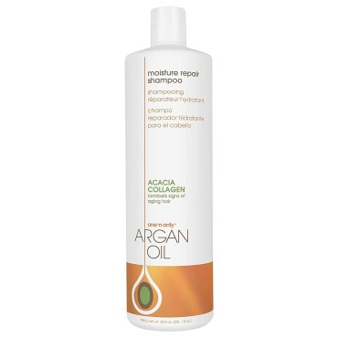 One 'n Only Moisture Repair Shampoo with Argan Oil, Rebalances Hair Moisture Levels, Adds Volume and Shine, Repairs Damage from Chemicals and Heat Styling, 33.8 Fl. Oz