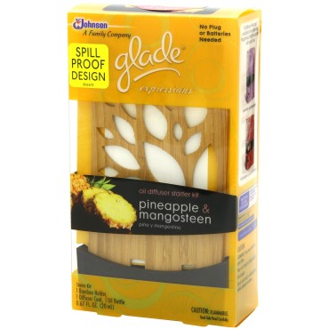 Glade Expressions Oil Diffuser Starter, Pineapple and Mangosteen, 0.67 Ounce