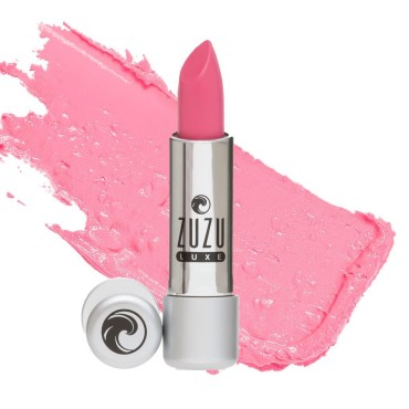 Zuzu Luxe Lip Color Lipstick (Dollhouse Pink - Bubblegum Pink/Cool Crème), Natural Hydrating Lipstick, Paraben Free, Vegan, Gluten-free, Cruelty-free, Non GMO, 0.13 oz