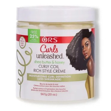 Curls Unleashed Style and Maintenance Shea Butter and Honey Curly Coil Creme for Moisturizing and Curl Definition, Less Shrinkage (19.2 oz)