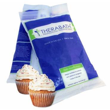 Therabath Paraffin Wax Refill - Thermotherapy - Use to Relieve Arthritis Discomfort, Stiff Muscles, & Dry Skin - For Hands, Feet, Body - Deeply Hydrates & Protects - Made in USA, 6 lb. Vanilla Cupcake