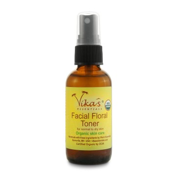 Vika's Essentials Certified Organic Facial Floral Toner for Dry Skin